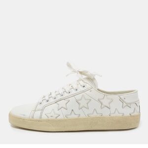 Saint Laurent white leather star sneakers